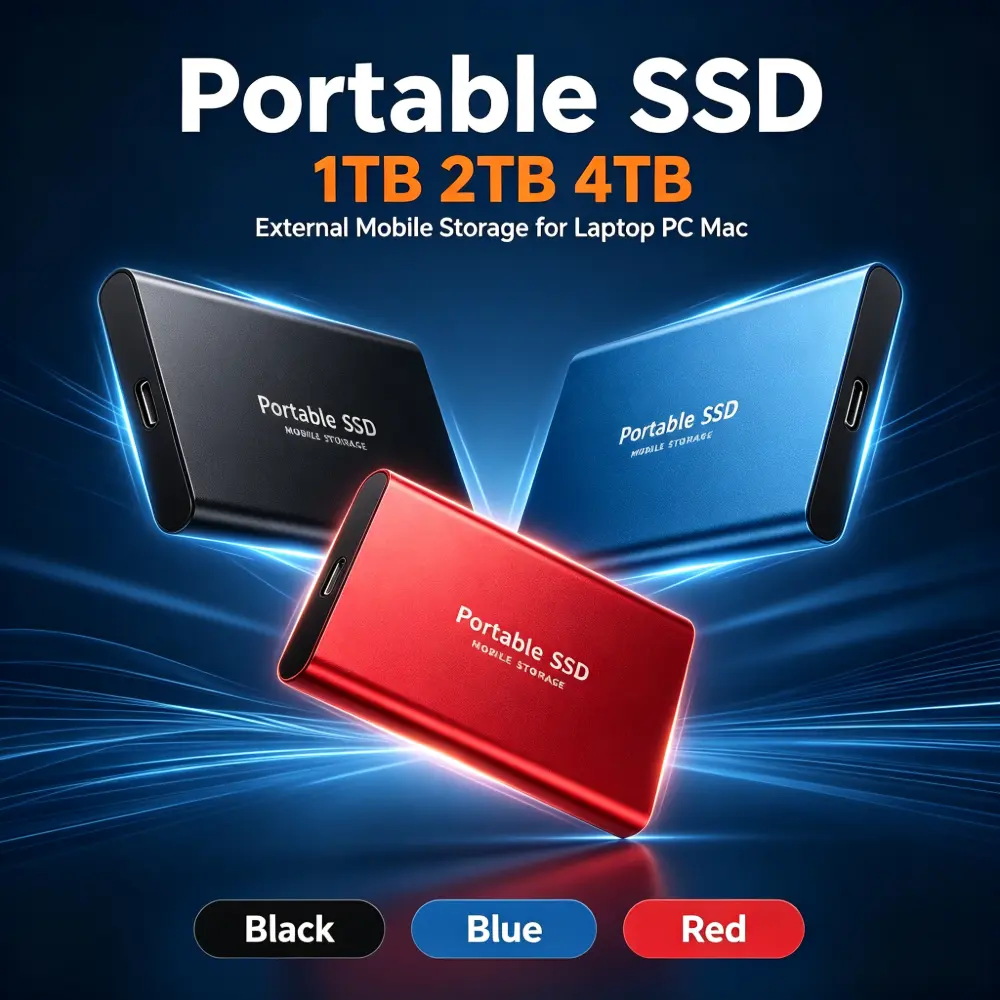 Large Capacity Type-C Plug-and-Play Solid State Disk,Portable External SSD Storage Drive,  Compatible with Mac,mobile storage disk Laptop, PC, Multiple Colors & Capacities Available,external ssd