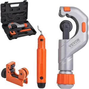VEVOR 3PCS Tubing Cutter Set, 3/16"-2" O.D. Copper Pipe Cutter, 1/8"-7/8" O.D. Mini Tube Cutter and Deburring Tool, Heavy Duty Pipe Cutter Set for Copper, Aluminum, Stainless Steel, Plastic Pipes