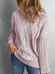 Pink Oversize Thick Pullover Sweater