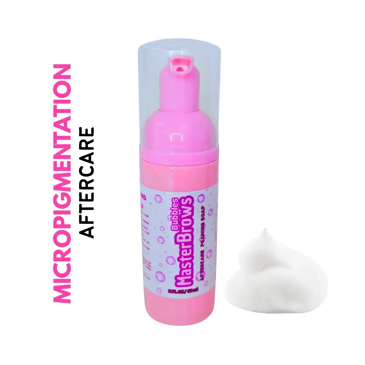 Gentle Foam Soap for Tattoo & Microblading Aftercare - Soothing Cleanser with Therapeutic Essential Oils for Eyebrow Redness Relief, Therapeutic Grade, Cosmetic, Eyebrows, Tattoo Aftercare, Adults, Fresh Mint, Botanical Extracts