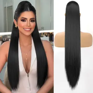 Heat Resistant Long Straight Ponytail Extension for Women Natural Look High-Quality Synthetic Hair Extension 30inch Drawstring Ponytail Extension