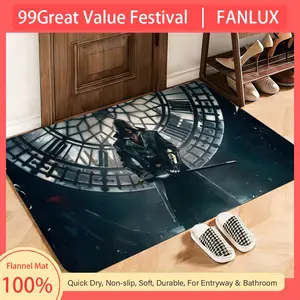 Action Assassin's Creed Floor Mat This soft flannel mat provides a cozy Soft flannel mat with quick water absorption, non-slip and durable. Easy to clean, ideal for bathroom and entryway use.