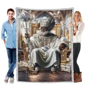 God the Father Blanket | Almighty Faith Christian Throw | Spiritual Living Room Decor & Religious Gift Christian Blanket  Prayer Blanket  Perfect for living room decor, prayer spaces, churches meaningful Christian religious gift for family and friends