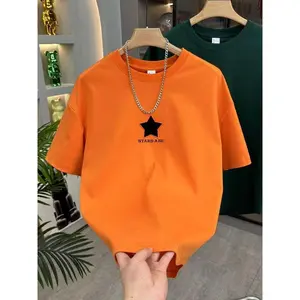 Three-Dimensional Steel Seal Letter Crew Neck Short-Sleeved Summer Dovetail Design Fashionable All-Match Leather Tag XINGX Pattern T-shirt Streetwear Casual Crewneck Top   graphic tees