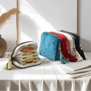 New Portable Fringe Zipper Multi-Layer Jewelry Bag, Multiple Color Options, Travel Jewelry Pouch, Storage Box with Compartments, Jewelry Holder Organizer