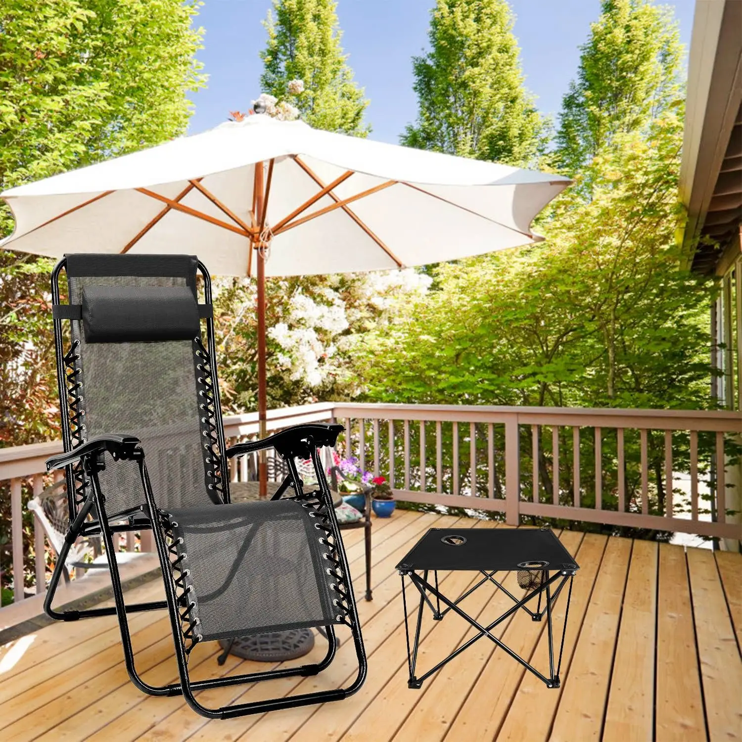 Portable Folding Outdoor Camp Table, 18.5in x 18.5in x 14.96in - 2.04lbs Ultralight, 44lbs Load Capacity, Tear-Proof Waterproof 600D Oxford Top, Scratch-Resistant, 2 Built-in Cup Holders, Easy Setup, Beach & Garden Party Mini Square Travel Table, Storage