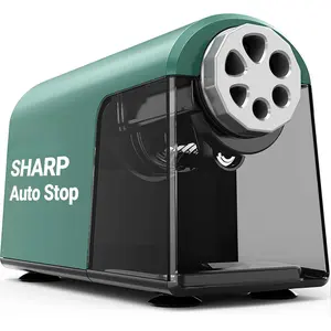 Heavy Duty Electric Pencil Sharpener, 6 Holes,  Classroom Pencil Sharpener for 6-11mm Pencils, Auto Stop, Super Fast, Save Pencils, School Teacher  Have Pencil Sharpeners Plug in, Green