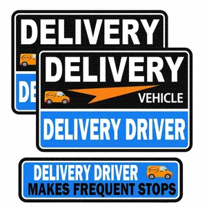 Flex Delivery Driver Car Magnet, 3PCS Frequent Stops Removable Set, Delivery Vehicle Magnet Car Door and Bumper Sign, High Reflective Waterproof Weather-Resistant
