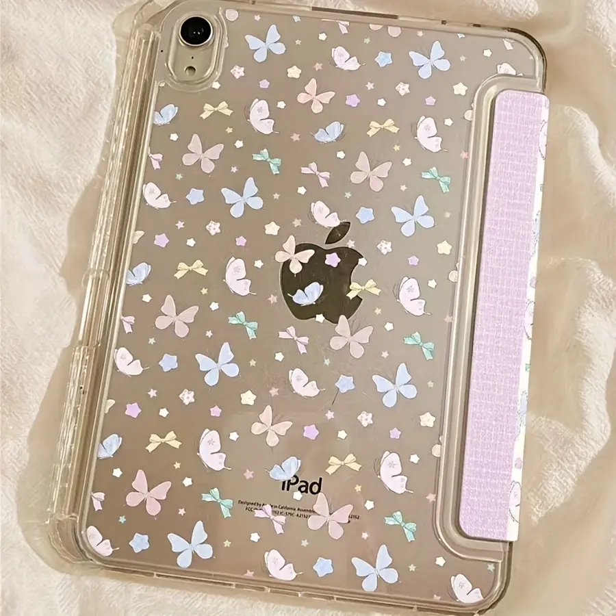 Full Screen Color Butterfly Tablet Case For iPad Pro11 2024/10.9/Air4/5/6/10/10th/9.7/10 Sleep/Wake