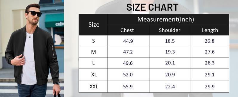 MAGCOMSEN Men's Bomber Jacket Lightweight Casual Windbreaker Spring Fall Zip Up Coat with 5 Pocket Fallfreshness Outdoorfun