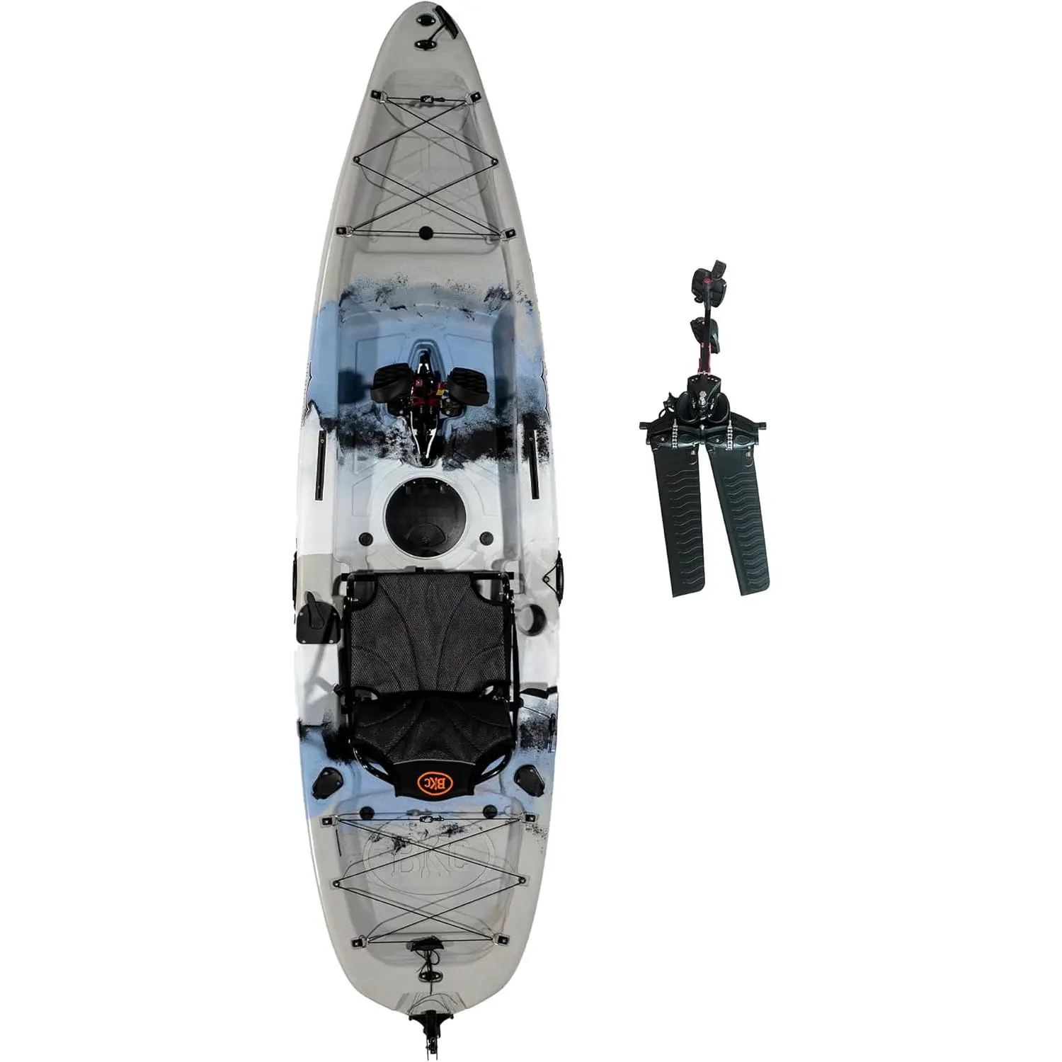 Upgraded Brooklyn 10.0 Pedal Sit-On-Top Kayak by BKC, Lightweight Fishing Kayak with Flipper Pedal Drive, Rudder Steering, 350 lb Capacity, Stable 10 ft Hull, Adjustable Seat, Storage & Rod Holders