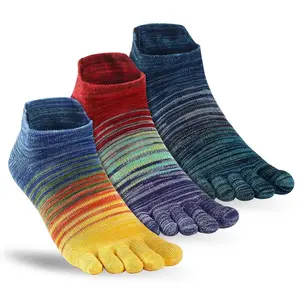 Toe Socks for Women Men Colorful Ankle/Crew Running Socks Cotton Five Finger Socks (3-6 Pairs) dots  socks  sport