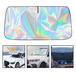 Laser Car Windshield Sun Shade,57x29.5 in Reflector Sunshade Offers Ultimate Protection for Car Interior,Reflective Design UV Protection Heat Isolation for Sedan/SUVs,MPVs.-YY