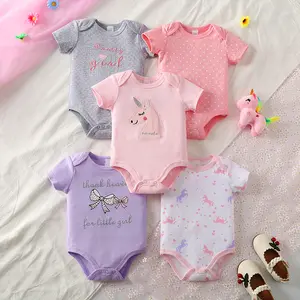 PRETTY GIRL ALERT! 5-Pack Baby Girl Bodysuits | 5 Cute Prints | Soft Breathable Cotton | Great Value Set