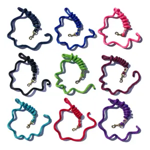 5/8" x 9' Poly Lead Rope, Brass Plated Bolt Snap, Solid Colors
