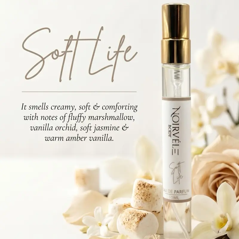 Women's Soft Life Eau De Parfum - Now Women's Perfume, 10ML Long-Lasting Sweet Gourmand Scent with Vanilla Notes, Smooth Finish, Paraben-Free, Women Perfumes