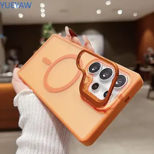 for S26 S25 S24 S23 Ultra S26 Ultra Plus S25FE A17 A56 A36 A16 A26  Plus Magnetic Protective Mobile Phone Case, Shockproof Lens Protection with Bracket, Super Thin Matte Frosted Anti-fingerprint Hard Shell for S25 Ultra Plus