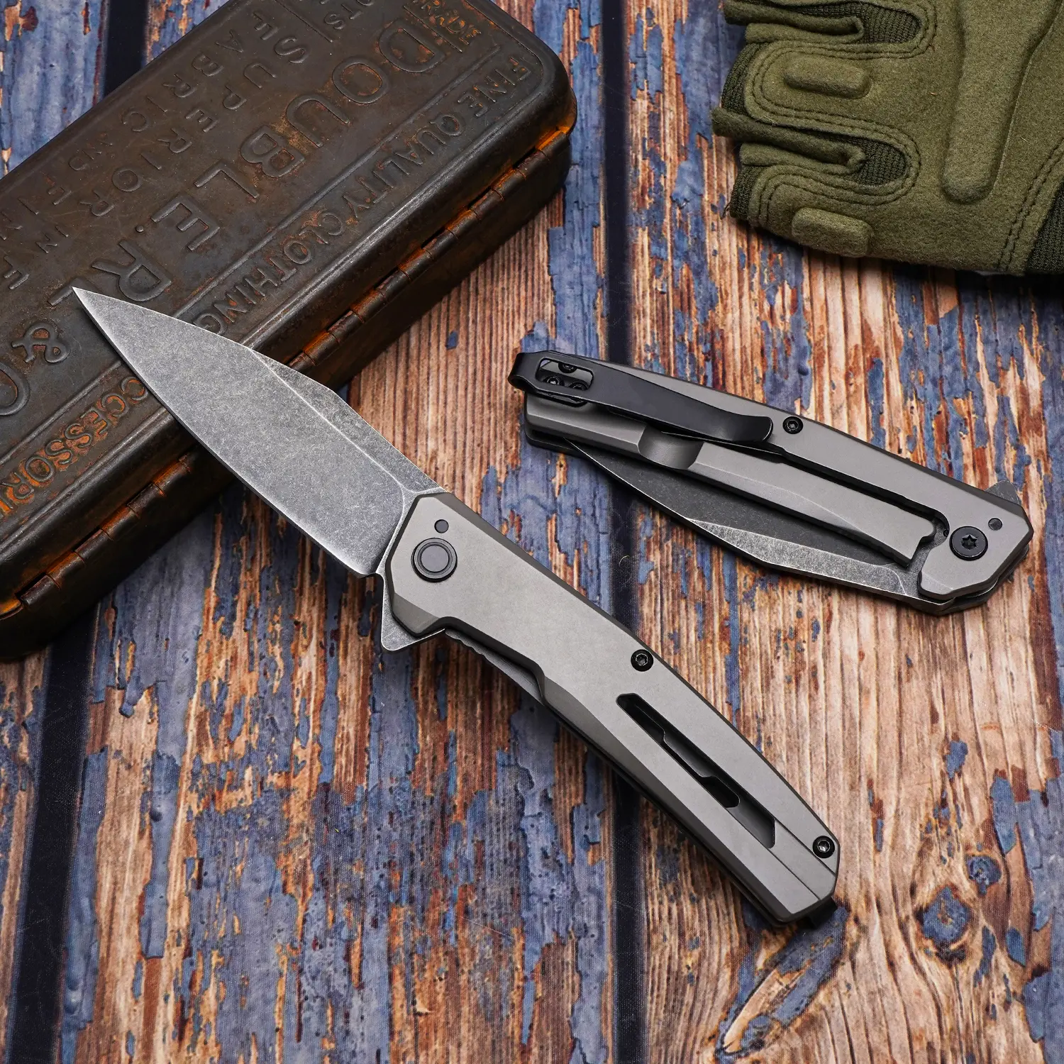 KS Outdoor Folding Portable Tool — features a lightweight all-steel hollow handle and high-hardness blade, suitable for camping, hiking, driving, and more; combines durability and portability.