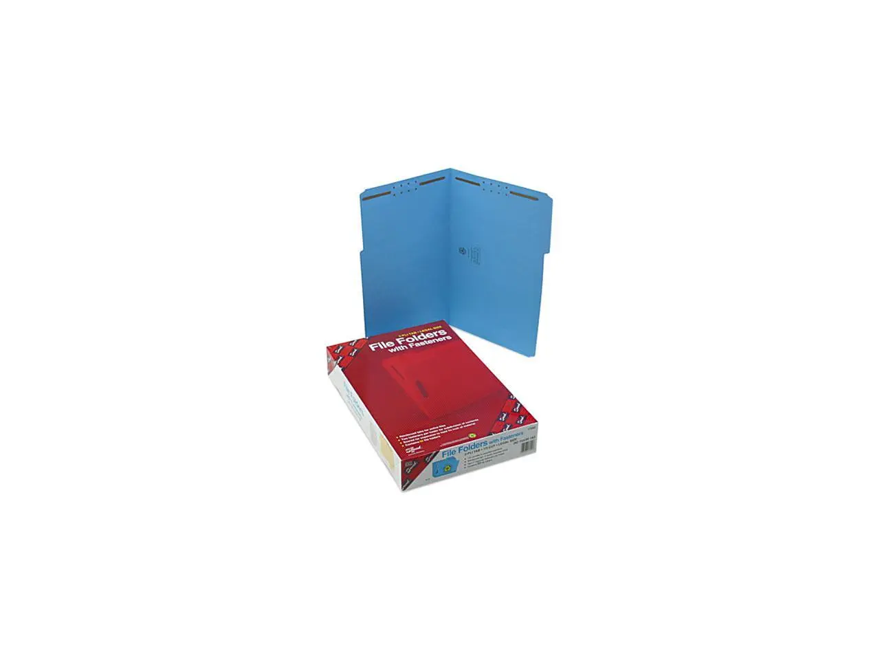Smead 17040 Folders, Two Fasteners, 1/3 Cut Assorted, Top Tab, Legal, Blue, 50/Box