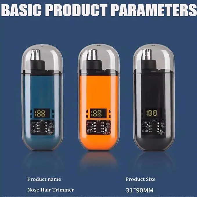 Electric nose hair trimmer, black USB rechargeable painless nose hair shaver, unisex personal care accessories, hair removal tool