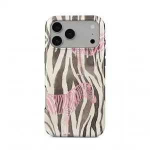 Watercolor Pink Zebra Stripe Phone Case, Pink Zebra Print Phone Cover, Case Cute Animal Print Aesthetic Drop Protection Cover for Iphone 17 Promax