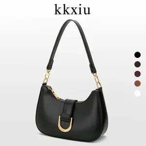 KKXIU Small Shoulder Bag for Women - Crescent Bag Small Purses for Women Trendy Vegan Leather Purse with Removable Strap