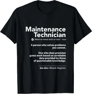 Job Definition Funny Sarcastic Maintenance Technician Wizard Casual Short sleeve Cotton T-Shirt