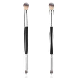 2pcs Eyeshadow Brush Eye Makeup Brush Smudge Brushes 2 in 1 Eyeshadow Double Ended Brushes Blending Small Soft Firm Pointed Foundation Applicator for Concealer Eyebrows Eyeliner
