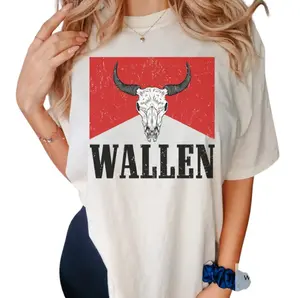 Wallen Shirt, Wallen The Bull Tee, Vintage Country Music Shirt, Cowgirl Shirt, Western Graphic Tee, Country Music Shirt, Unisex T-Shirt, Gift For Men Women