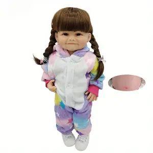 GUESSBELLY 55cm 22inch Reborn Baby Doll with Full Body Vinyl, Lifelike Girl Newborn Bebe Princess Toddler Girl Bath Toy Lovely Birthday Gift for Kids Play House