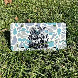 Camo Dog License Plate