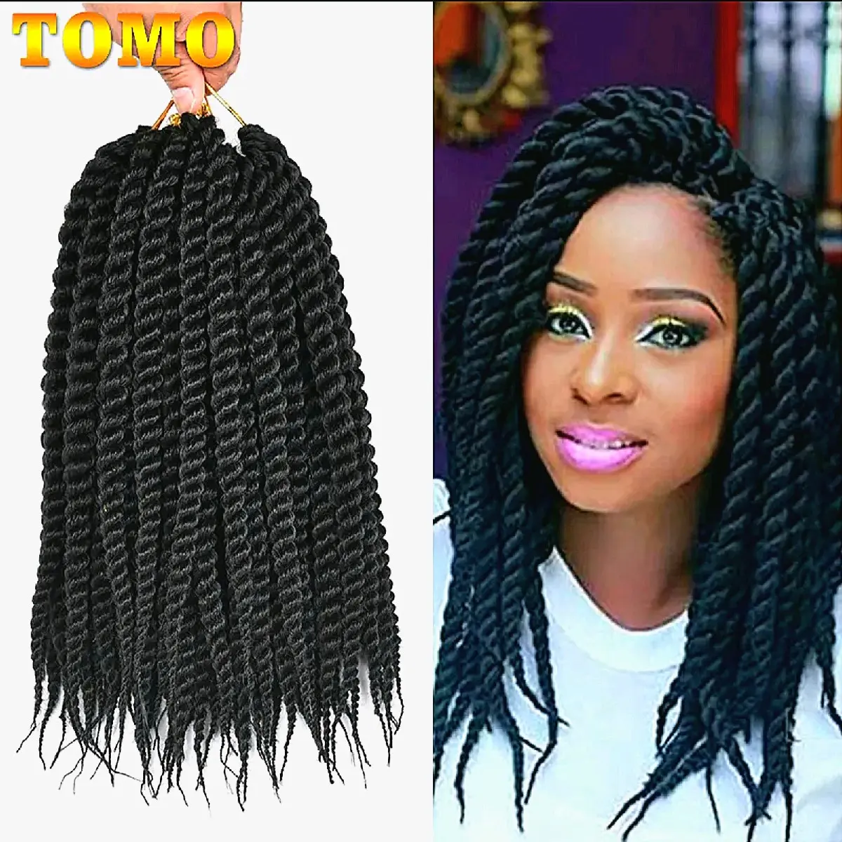 Tumo Braided Hair synthetics Senegalese Twist Crochet two Finger Women Hair