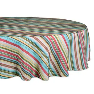 Design Imports Summer Stripe Outdoor Round Tablecloth - 60"