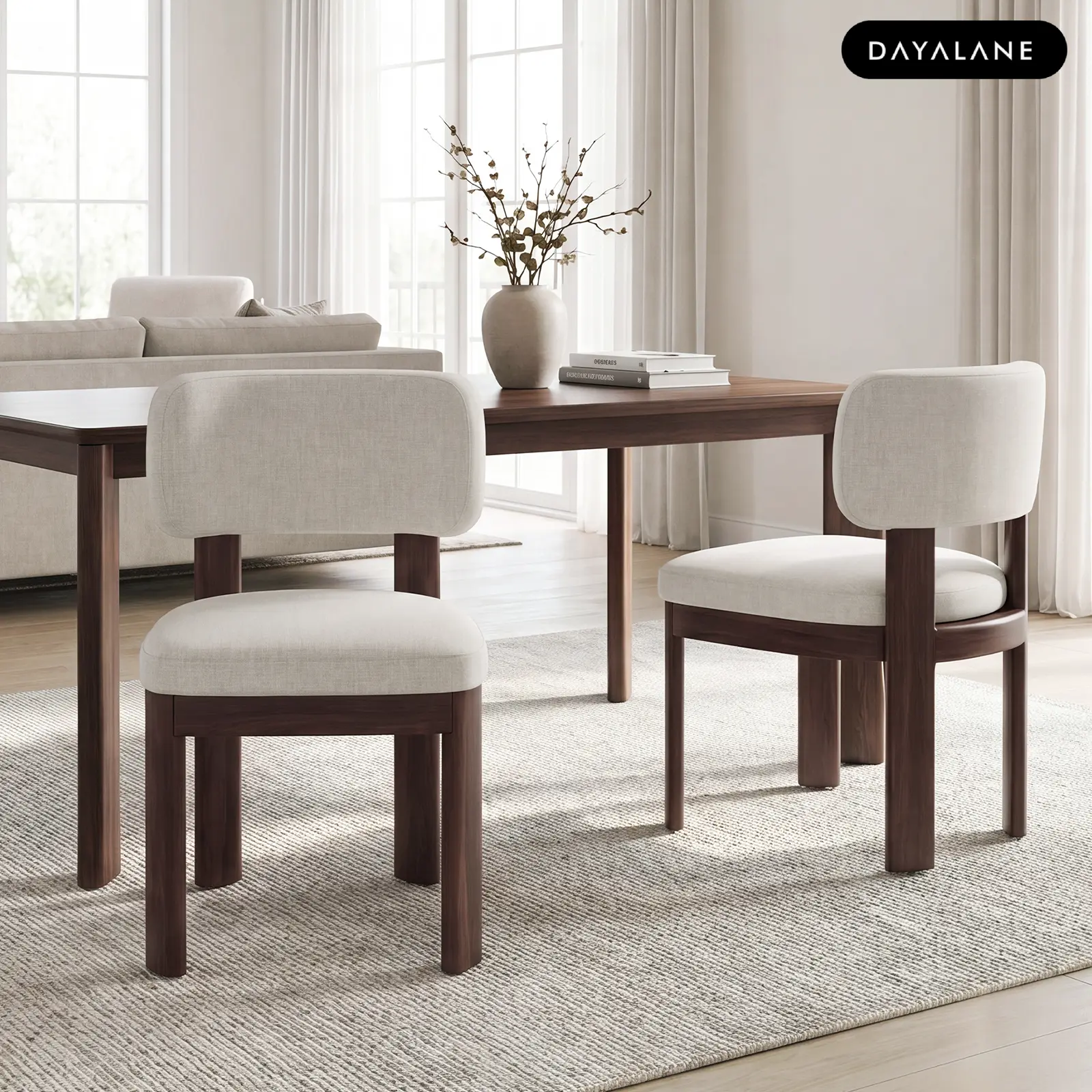 [SummerFinds]DAYALANE Maira Wooden Dining Chairs (2-Pack) – Mid-Century Modern Style, Perfect for Any Dining Room
