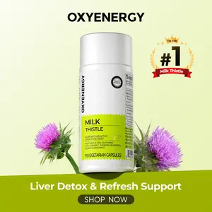 Oxyenergy Milk Thistle Liver Detox Support & Colon Cleanse, High Purity, Natural Supplement for Liver Health&Antioxidant Support,90Capsules Outdoorfun