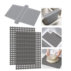 3 pcs sink pad and sink divider pad set, including 2 pcs PVC kitchen sink protection pads and 1 pcs anti slip silicone sink saddle, kitchen sink accessories, can protect tableware and sink from scratches