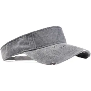 Sport Retro Ripped Sun Visor Hats Adjustable Empty Top Baseball Cap Cotton Ball Caps for Women and Men