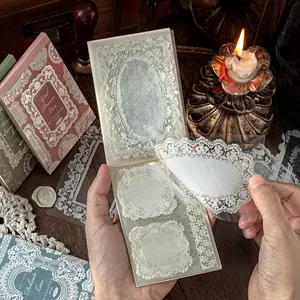 30 Sheets/book Sticker Book, Scrapbooking, Pet Material, Lace Museum Series, Lace Theme Hand Account Stationery Water Bottle Multi-Scene Decorative Stickers