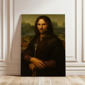 The Mona Aragorn – Funny Fantasy Meme Poster  for Room Decor Artistic Wall Decoration