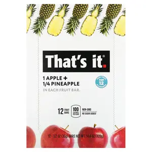 That's It Fruit Bar, Apple + Pineapple, 12 Bars, 1.2 oz (35 g) Each
