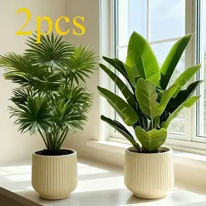 2 classic Roman striped plastic flowerpots-medium lightweight and durable indoor/outdoor flowerpots with metal-plated surface and circular design, suitable for succulents, cacti, Halloween and Christmas decorations, Home Decor Pots, Modern Plant Pot