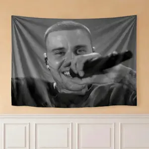 Black and White Concert Singer Tapestry – Live Music Performance Wall Hanging, Aesthetic Room Decor for Bedroom Dorm, Modern Music Lover Gift Idea