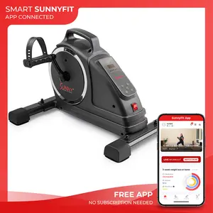 Sunny Health & Fitness Smart Remote-Controlled 2-in-1 Mini Motorized Exercise Bike, Home Gym Workout Fitness, Under Desk Indoor Pedal Cycling, Compact Portable Arms & Legs Cardio Trainer, 18 Adjustable Magnetic Resistance, Quiet Rehabilitation Support