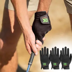 Golf Gloves Men All Weather Anti-Slip Value 3 Pack, Men's Golf Gloves Rain Grip Flexible Durable Left Hand Right, Fit Size Small Medium ML Large XL