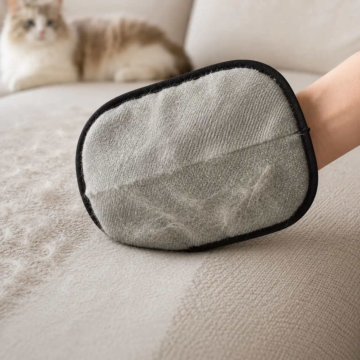 Pets hair everywhere at home,Pet Hair Remover Mitt, Electrostatic Static Pet Hair Removal Gloves, Reusable Washable Dog & Cat Fur Cleaner for Couch, Furniture, Carpet, Car Seats & Bedding