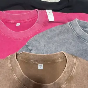 1/4 Pack Oversized Tshirts for Men Gym Vintage Heavyweight T Shirts Cotton Workout Acid Wash Baggy Tees
