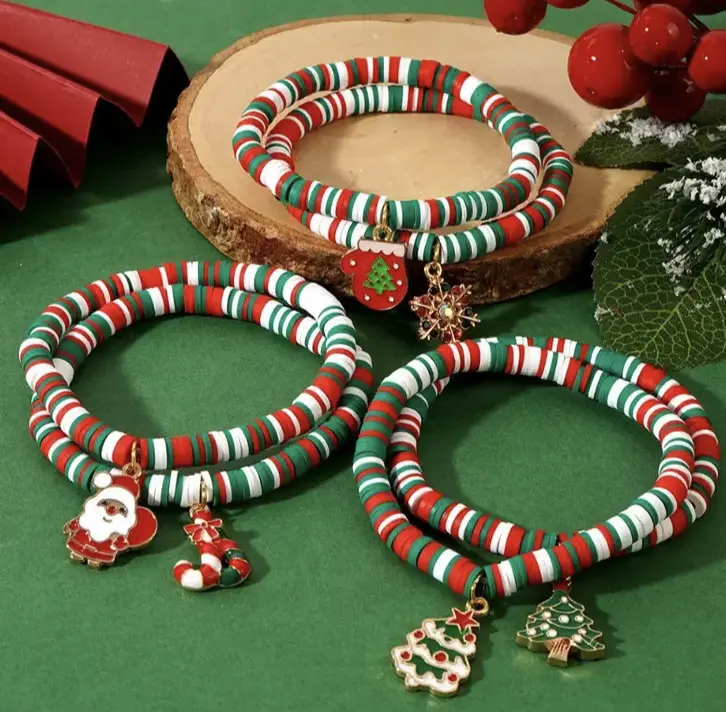 Christmas Charm Bracelet Random Variety Stocking Stuffers- 1 Bracelet Per Order