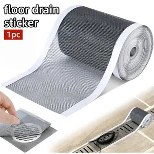 1 Roll of 5m Self-adhesive Smooth Floor Drain Sticker, Mesh Sink Filter, Bathroom Drainage Filter, Shower Floor Drain Hair Collector, Cuttable Design, Suitable for Bathroom Flooring and Additional Facilities in RV Toilets