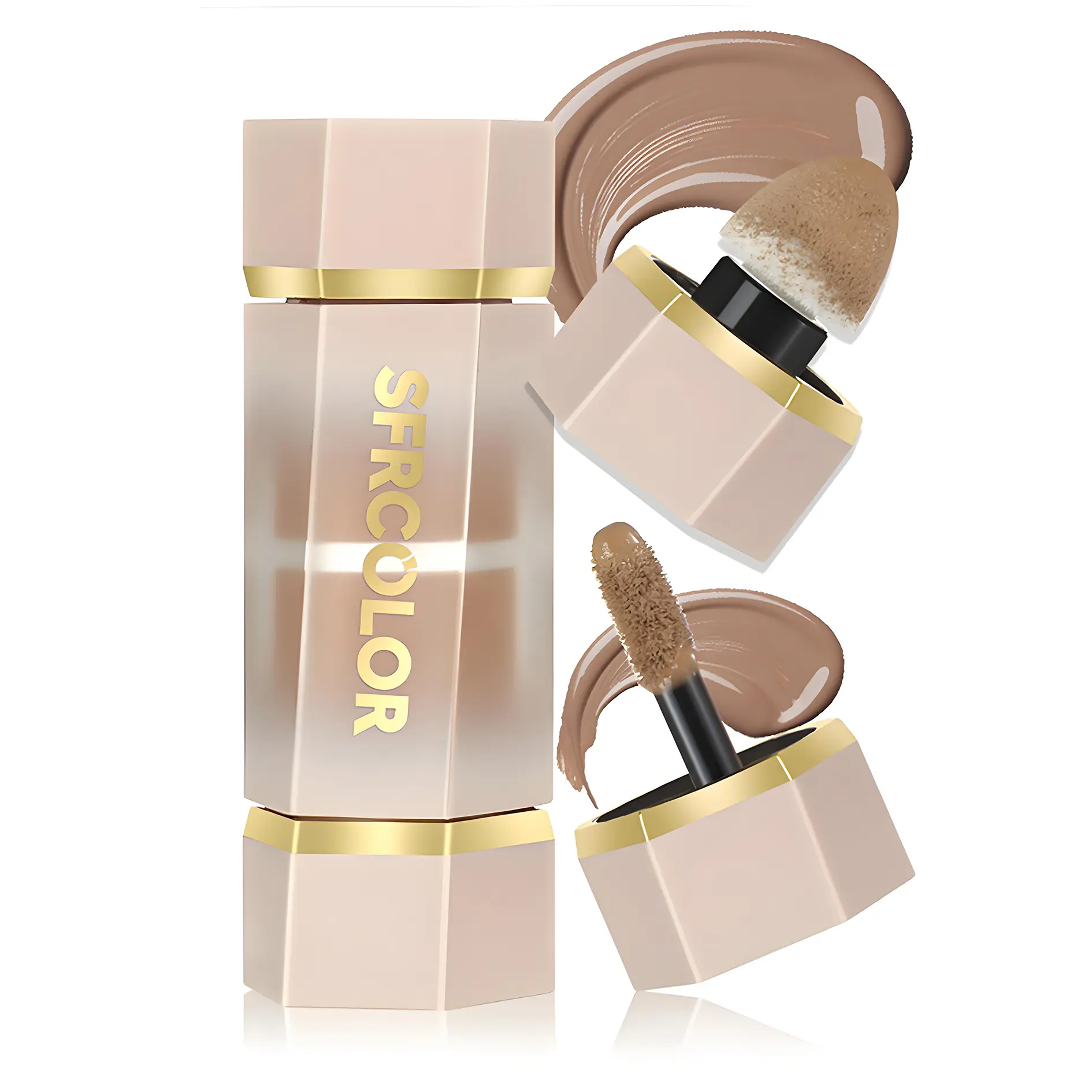 4PC Dual-Ended Liquid Contour Stick – Waterproof, Buildable Coverage, Creamy Formula & Brush Included for Instant Lift & Defined Jawline. Perfect for All Skin Tones – Quick Application, 3D Sculpting Effect. Ideal Gift for Christmas & Mother's Day
