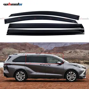2021-2024 Toyota Sienna 4-Piece Acrylic Rain Guards & Wind Deflectors - Dark Smoke Window Visors, All-Weather UV Protection, No-Drill Easy Install